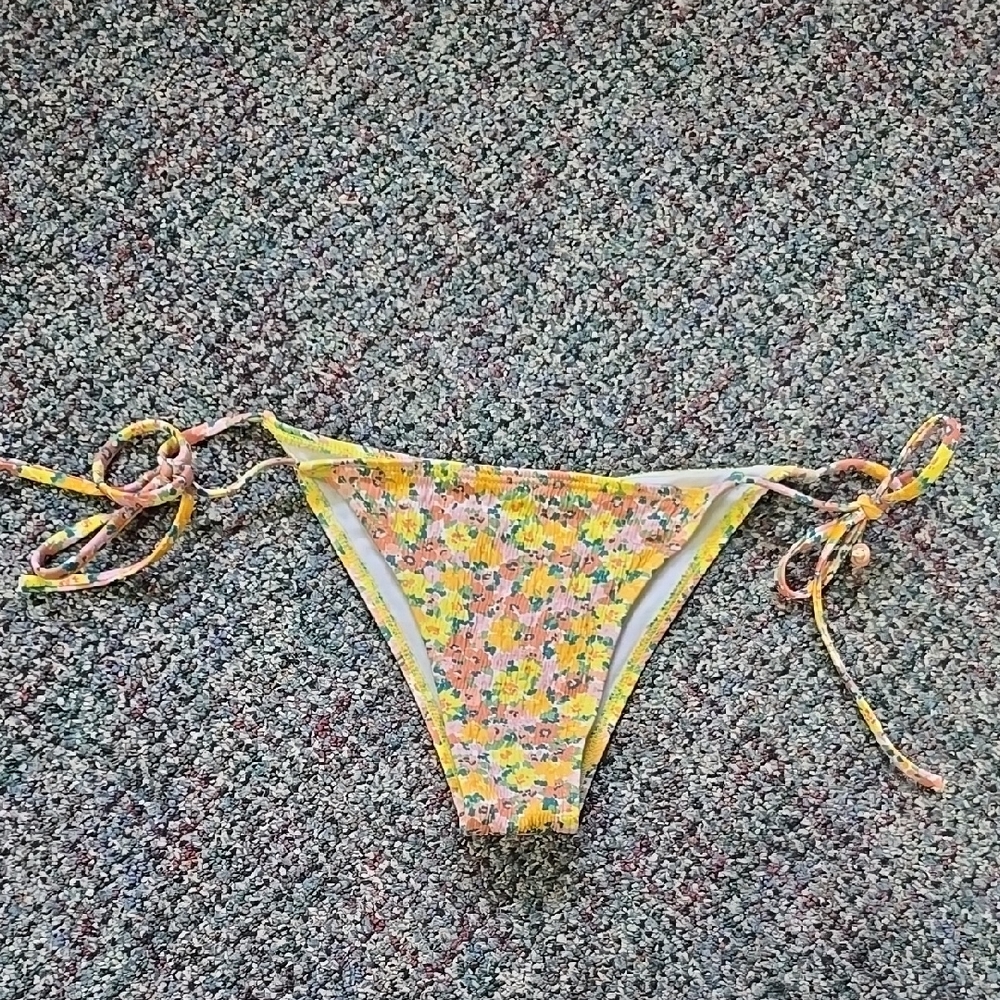 Floral Bikini Bottom with Side Ties